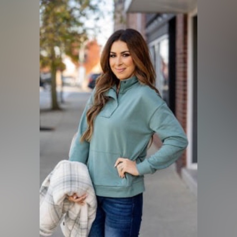 Simple Quarter Zip Pullover - image 1